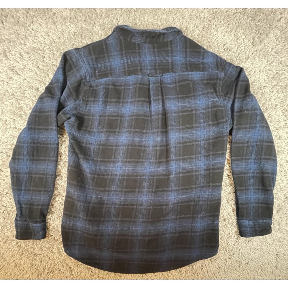 ORVIS Big Bear Flannel Shirt Jacket Shacket Mens XL Blue Plaid Heavy Weight‎ - Picture 10 of 15